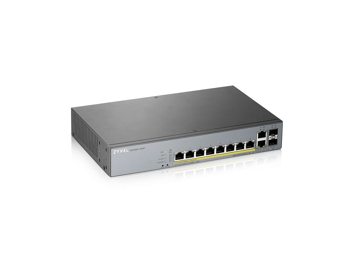 Zyxel GS1350-12HP-EU0101F Netzwerk-Switch Managed L2 Gigabit Ethernet (10/100/1000) Power over Ethernet (PoE) Grau