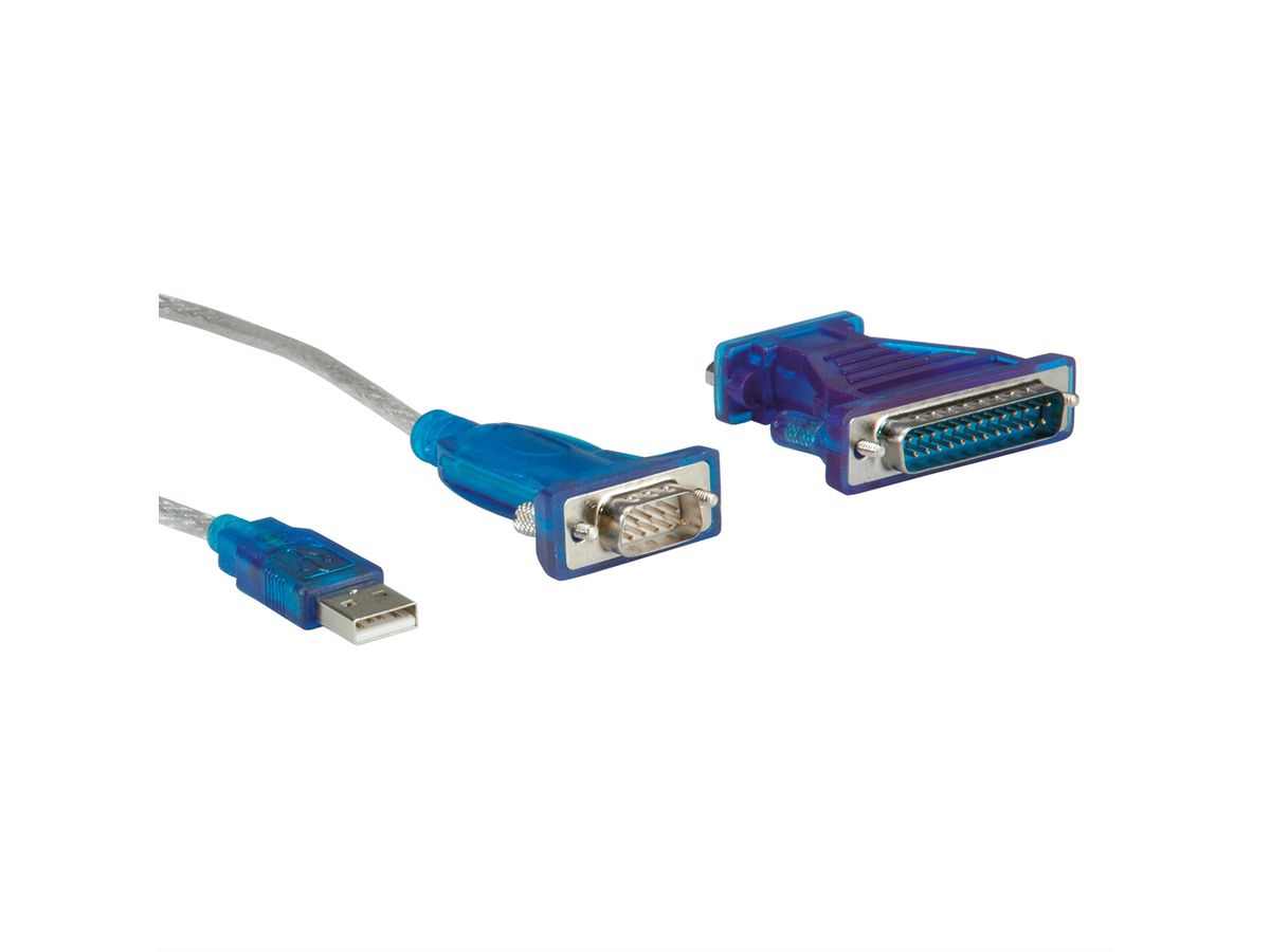 VALUE Konverter-Kabel USB-seriell, türkis, 1,8 m