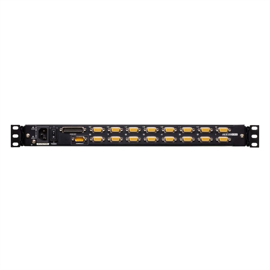 ATEN CL5716MW 43cm wide LCD KVM Switch, USB-PS/2,VGA, 16 Port, UK-Layout