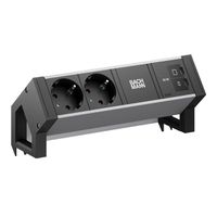 BACHMANN DESK2 ALU BLACK 2xCEE7/3, 1xUSB C/C 45W L=0,2m RAL9005