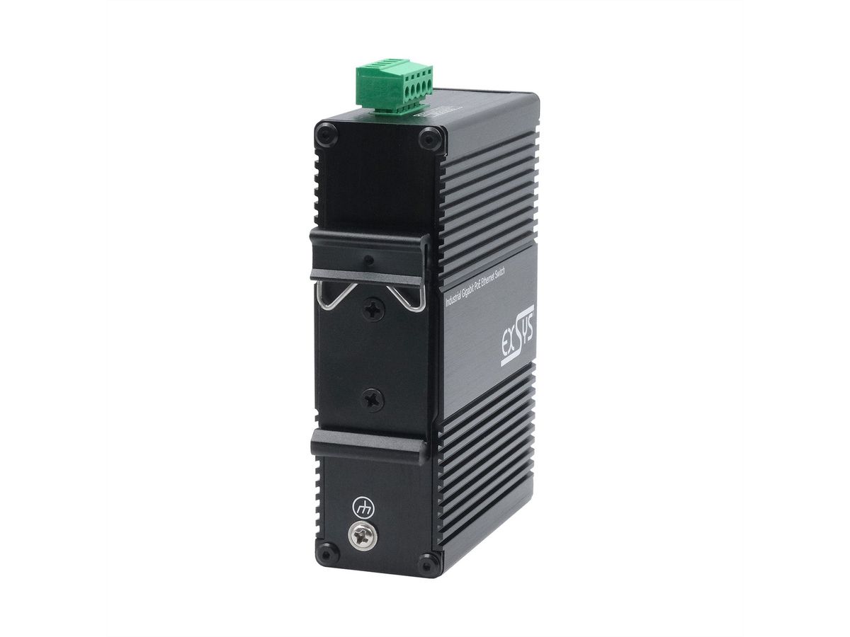 EXSYS EX-62030MPOE Mini 5-Port Industrial Gigabit PoE+ Switch, Web-Managed