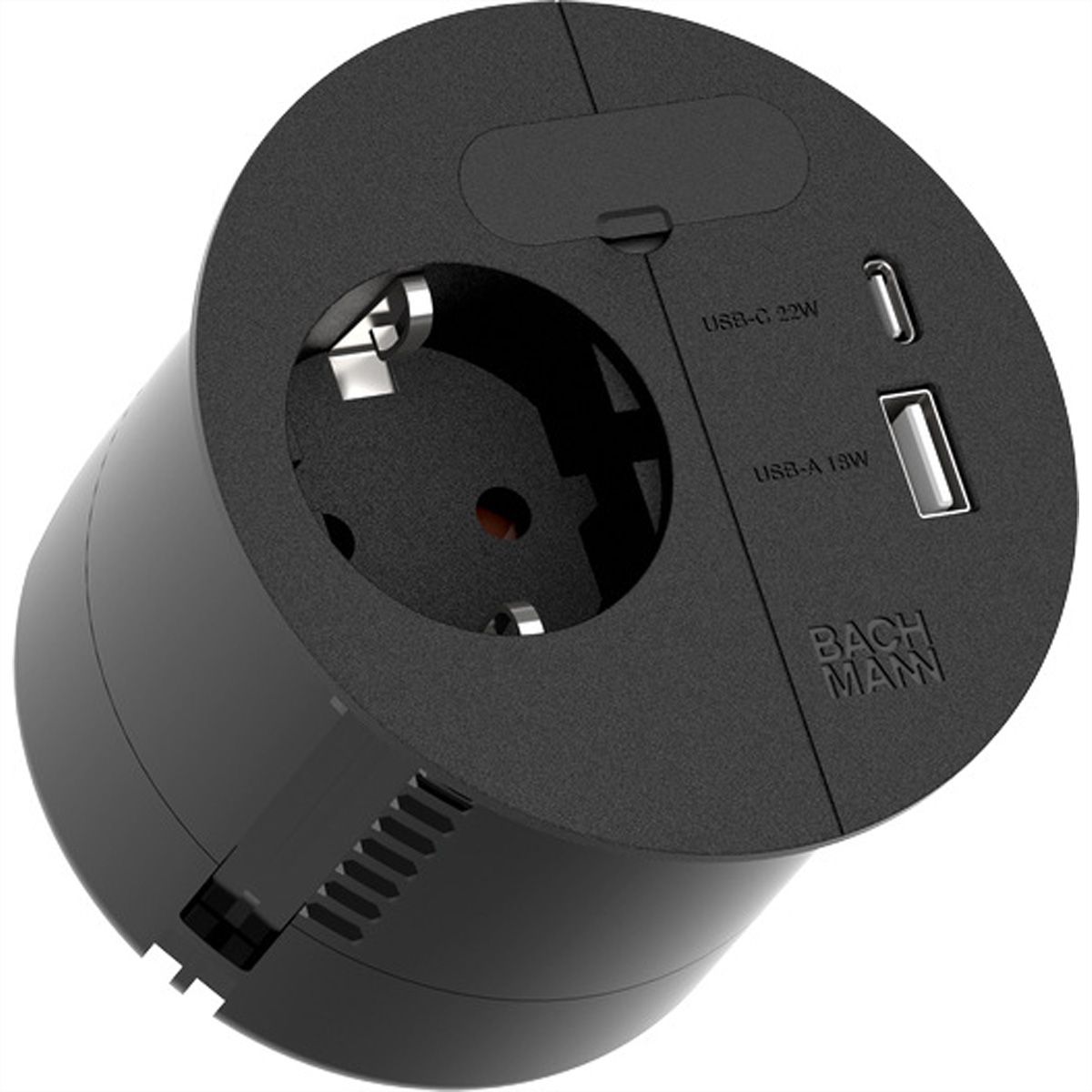 BACHMANN LOOP IN CHARGE CEE7/3 USB-A/C 22W, Zuleitung 2,0m H05VV-F3G1,5mm² Durchfrg.