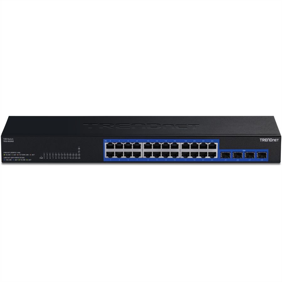 TRENDnet TEG-30262 28-Port Switch, Gigabit 4x10G SFP+ Slots