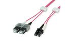EasyLan LWL-LED-Patchkabel duplex 50/125µm OM4, LC/SC, violett, 1 m