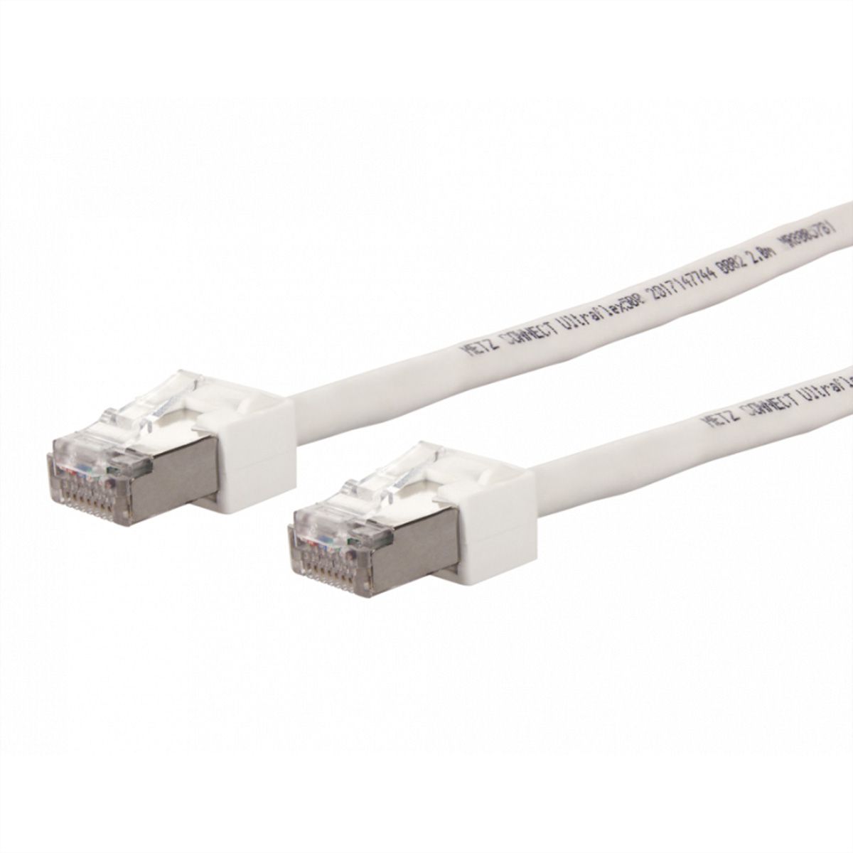 METZ CONNECT Patchkabel Cat.6 (Class E) S/FTP, Ultraflex500 VoIP, AWG 26, LSOH, weiß, 1 m