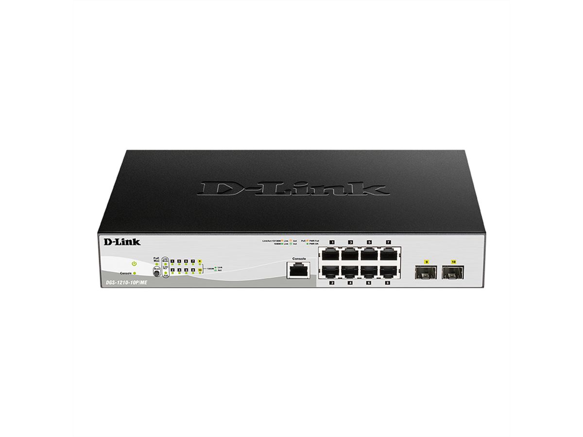 D-LINK DGS-1210-10P/ME/E 10-Port Switch, PoE Smart Managed ME Gigabit 78W