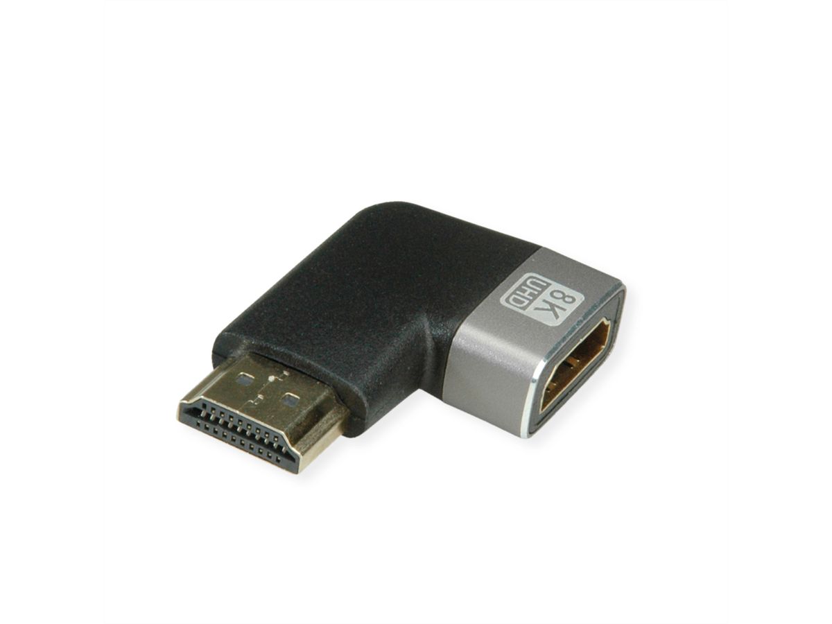 ROLINE 8K HDMI Adapter, HDMI ST/BU, 90° gewinkelt