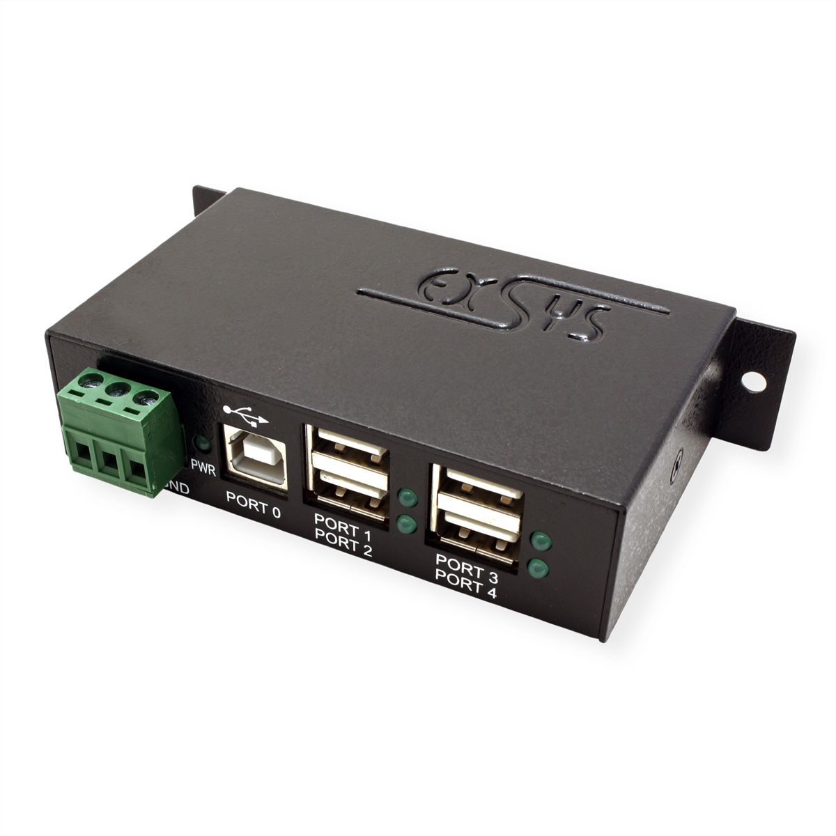 EXSYS EX-1163HMS-WT 4 port USB 2.0 HUB Surge Protection & erw. Temperaturbereich