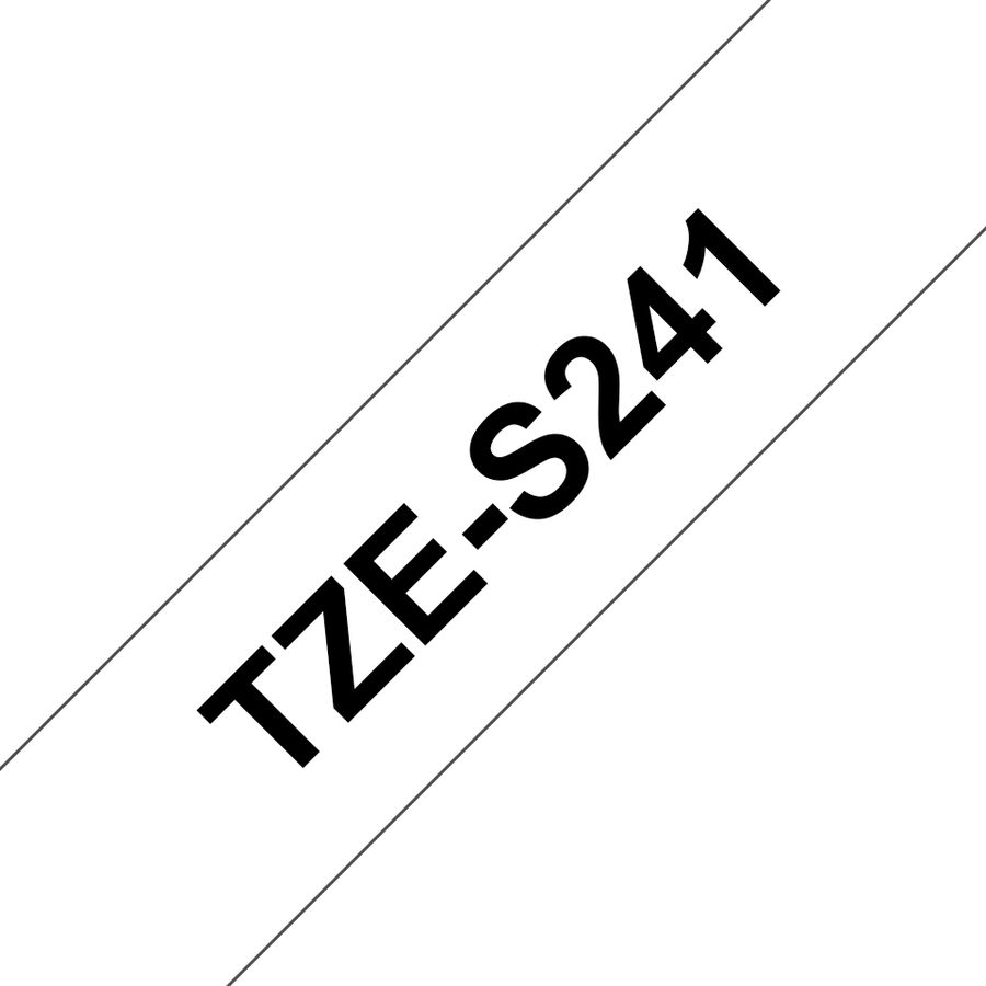 Brother TZE-S241 Etiketten erstellendes Band Schwarz auf weiss TZ