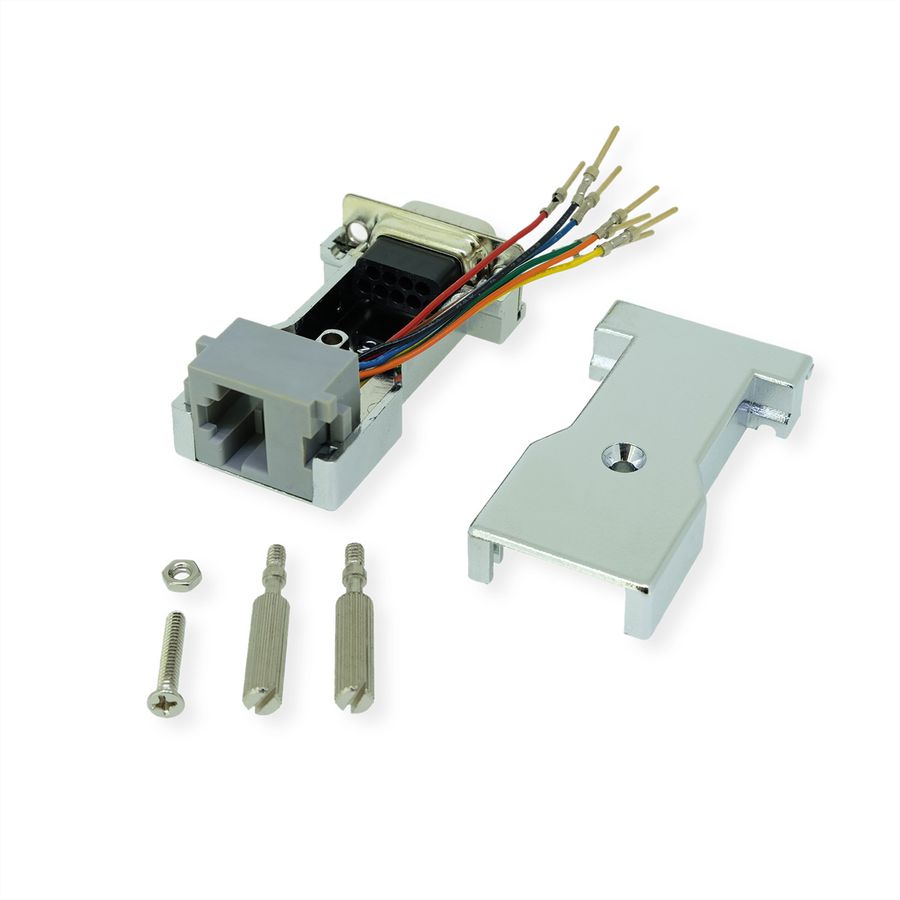 ROLINE DB9 Stecker-RJ45 Buchse 8P/8C 8Ltg., silberfarben