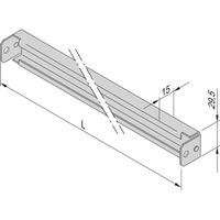 SCHROFF C-Profil für die Schrankbreite - C-PROFILSCHIENE 600 LG. (2X)