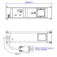 BACHMANN POWER FRAME S 1xUK 1xUSB C 30W, 1xCM 0,2m GST18 United Kingdom