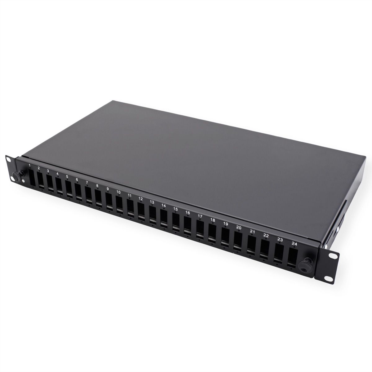 VALUE 19-Zoll-Spleißbox leer 1 HE, 24x SC DX / LC 4-fach, ausziehbar