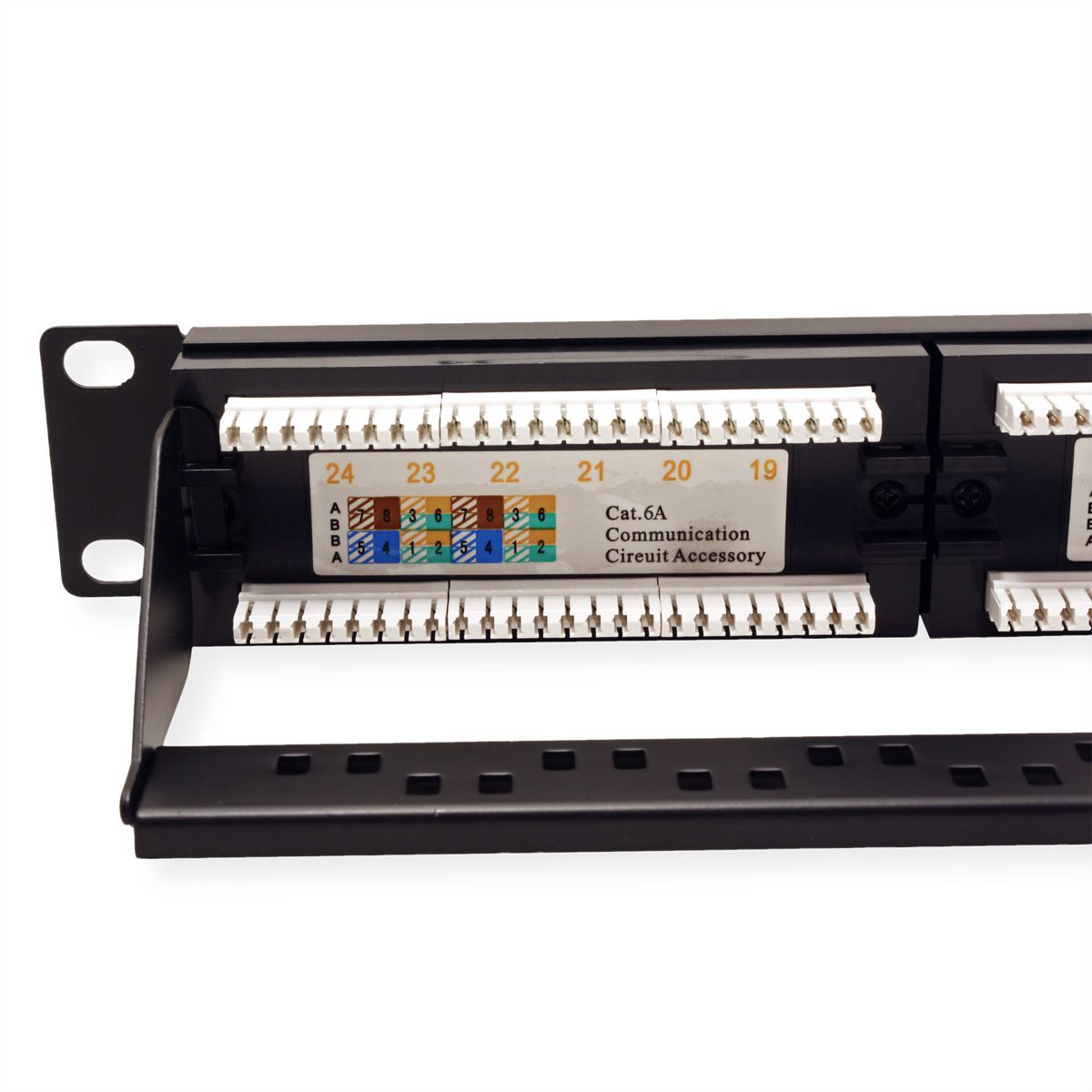 VALUE Cat.6A (Class EA) 19-Zoll-Patchpanel, 24 P, ungeschirmt, schwarz