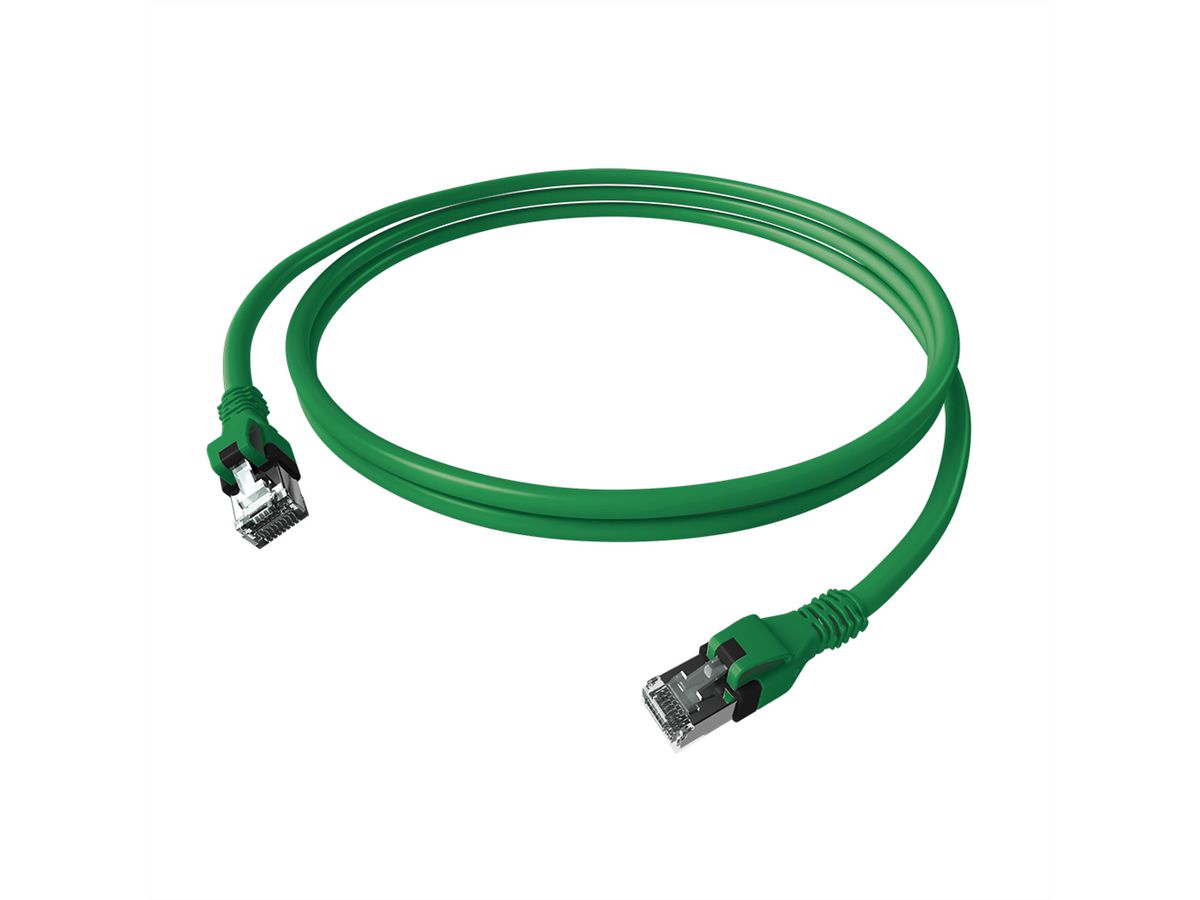 EasyLan DualBoot PushPull IP20 Patchkabel, Kat.6A (Class EA), S/FTP, grün, 2 m