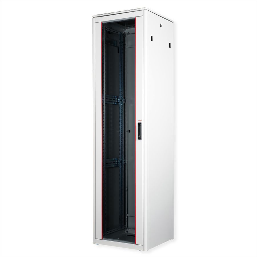 ROLINE 19-Zoll Netzwerkschrank Pro 47 HE, 600x600 BxT Glastür grau