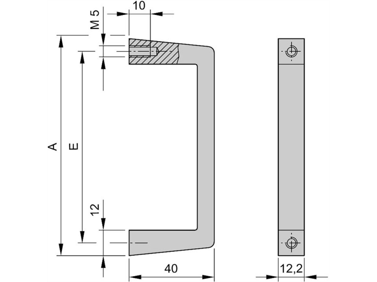 SCHROFF Frontgriff, einteilig - FRONTGRIFF ALU 6/9HE ELOX.