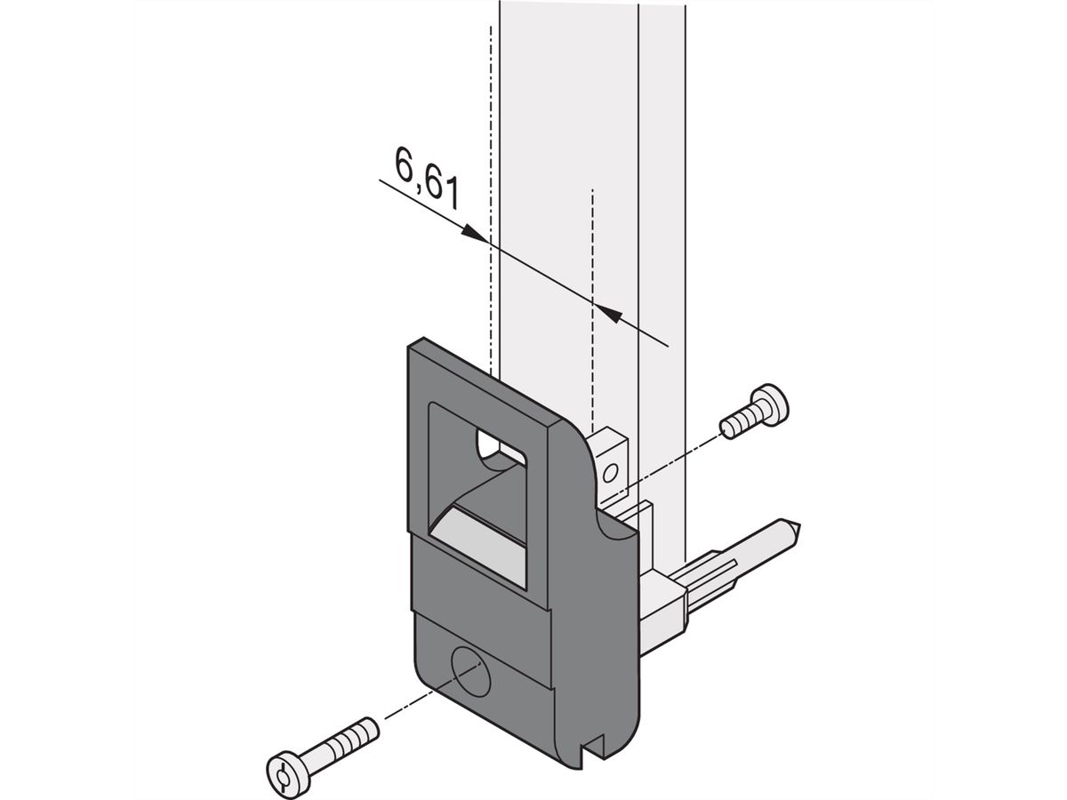 SCHROFF IET-Griff mit 0,1 Zoll Versatz - IET-GRIFF OB O SW/GR 100ST