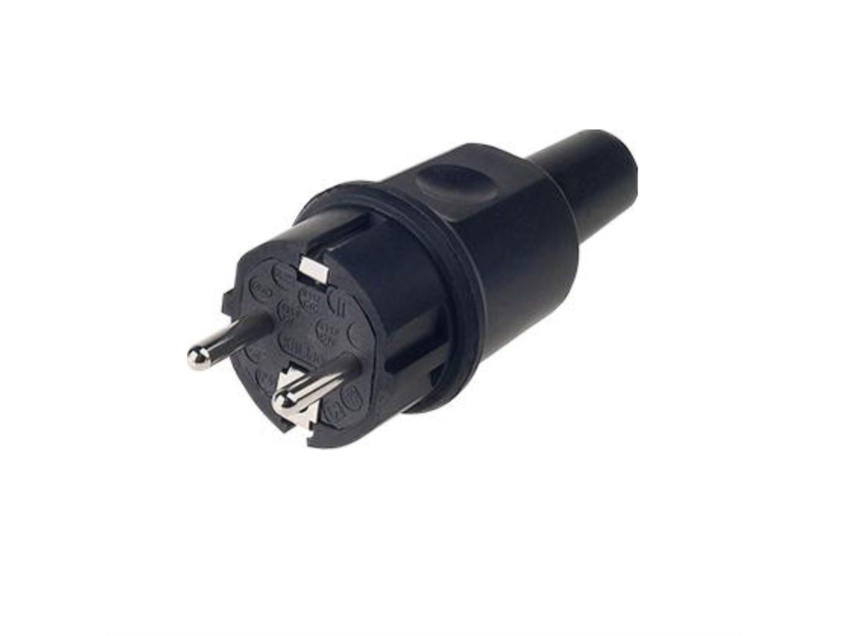 BACHMANN Vollgummi Stecker, französisches System, IP44, schwarz