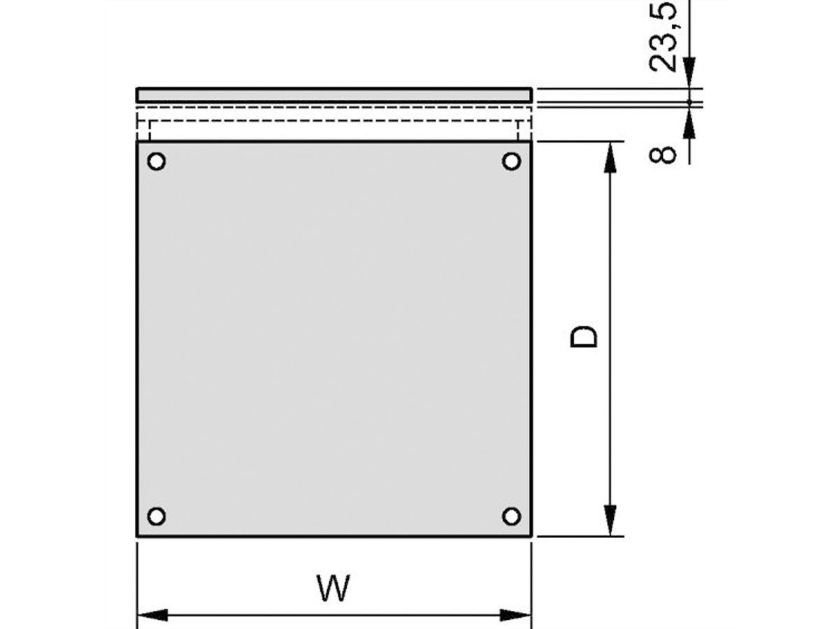 SCHROFF Dach, angehoben, RAL 7030 - DACH ANGEHOB.600B 800T 7021