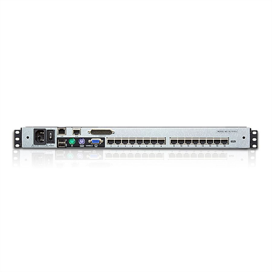 ATEN KL1516AiN KVM Over-IP Switch, 48cm TFT, VGA, PS/2-USB über Kat 5, 16 Ports, ES-Layout