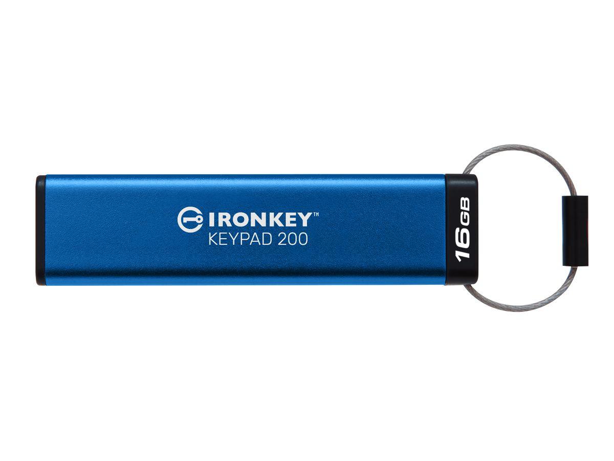 Kingston Technology IronKey 16GB Keypad 200, FIPS 140-3 Lvl 3 (ausstehend) AES-256 Verschlüsselung