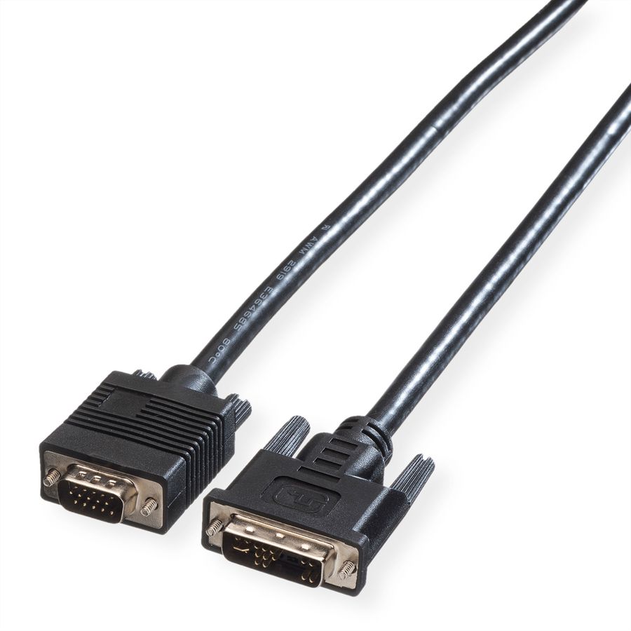ROLINE DVI-VGA-Kabel, DVI (12+5) ST - HD15 ST, 2 m