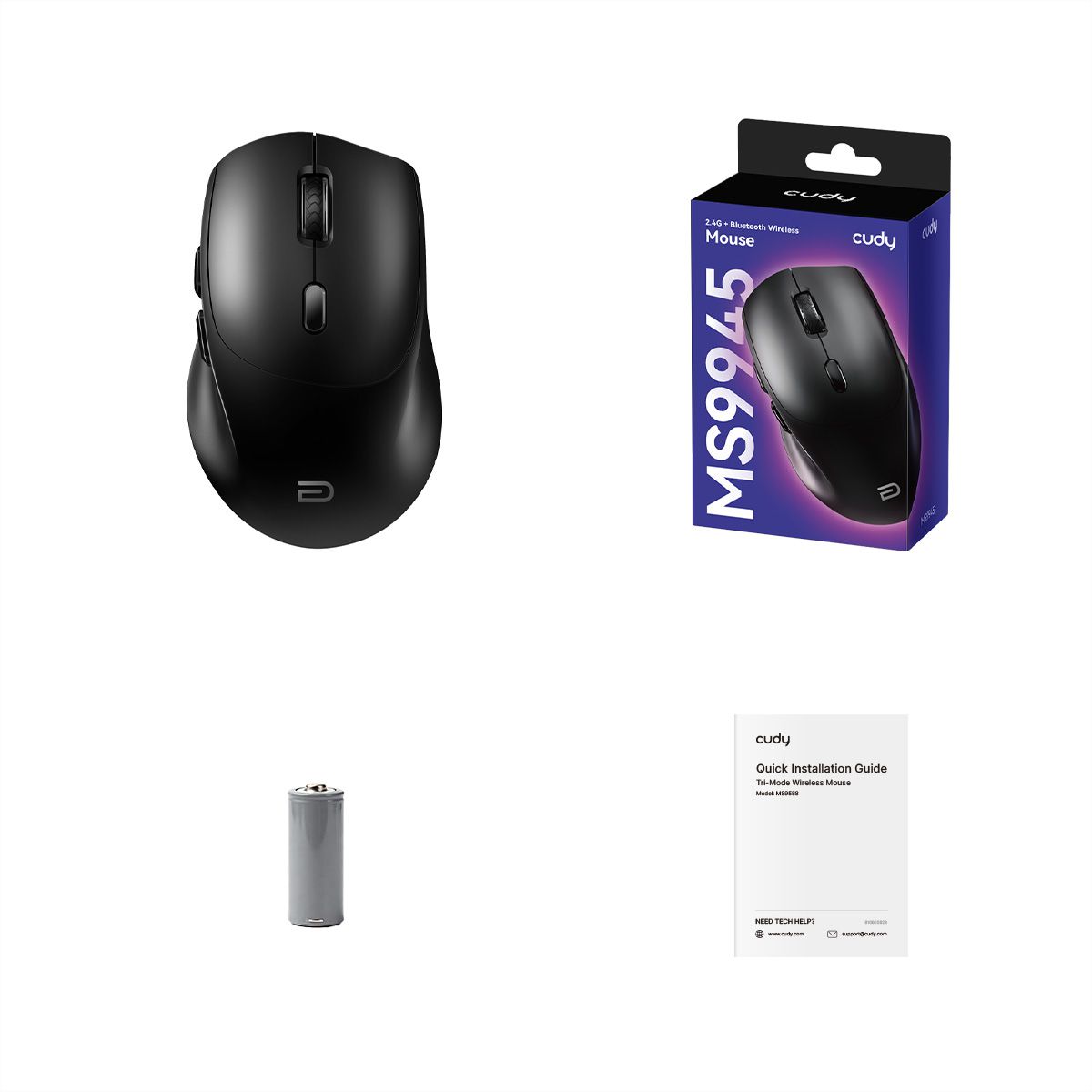 CUDY MS9945_Black 2.4G/Bluetooth Maus