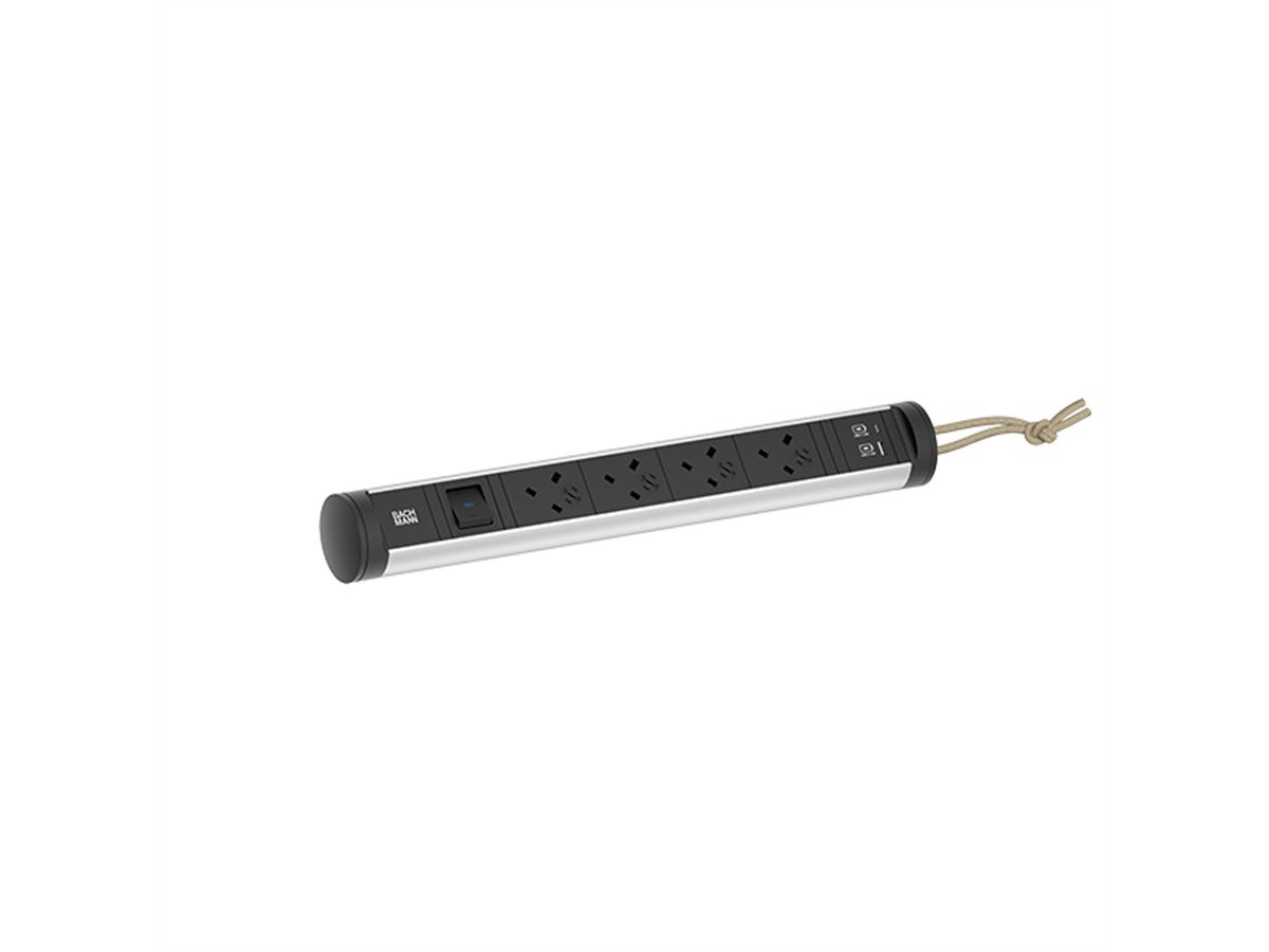 BACHMANN CYCLE Loop 4xUK 1xSchalter 1xUSB A/C 22W 2,5m UK