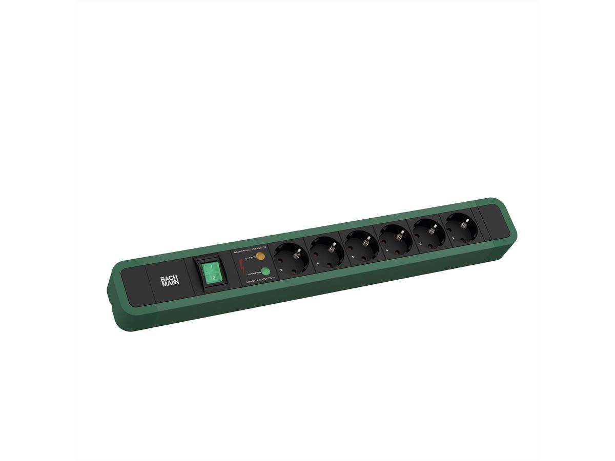 BACHMANN PRIMO 2 6xCEE7/3 1xSPD 1xSchalter 2,0m CEE7/7 RAL6028