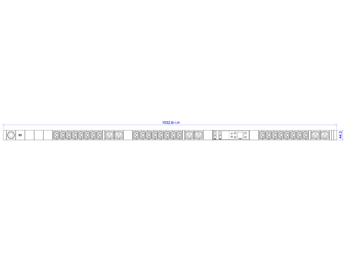 BACHMANN BN3000 Slave 24xC13 6xC19, Messung p.Ph.3m H05VV-F 5G2,5 CEE 3x16A