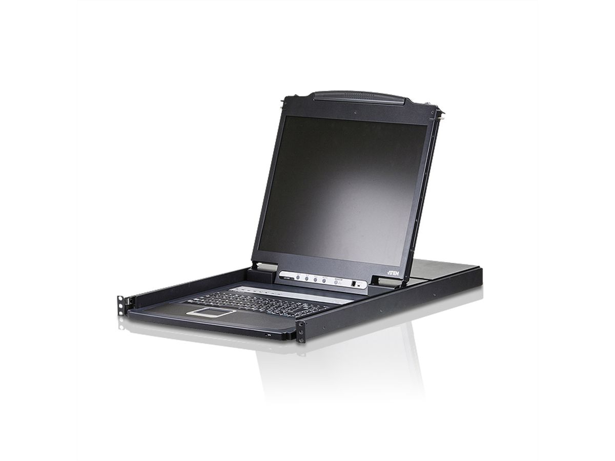 ATEN CL1308N KVM-Switch, 48cm TFT, VGA, PS/2-USB, 8 Port, DE-Layout