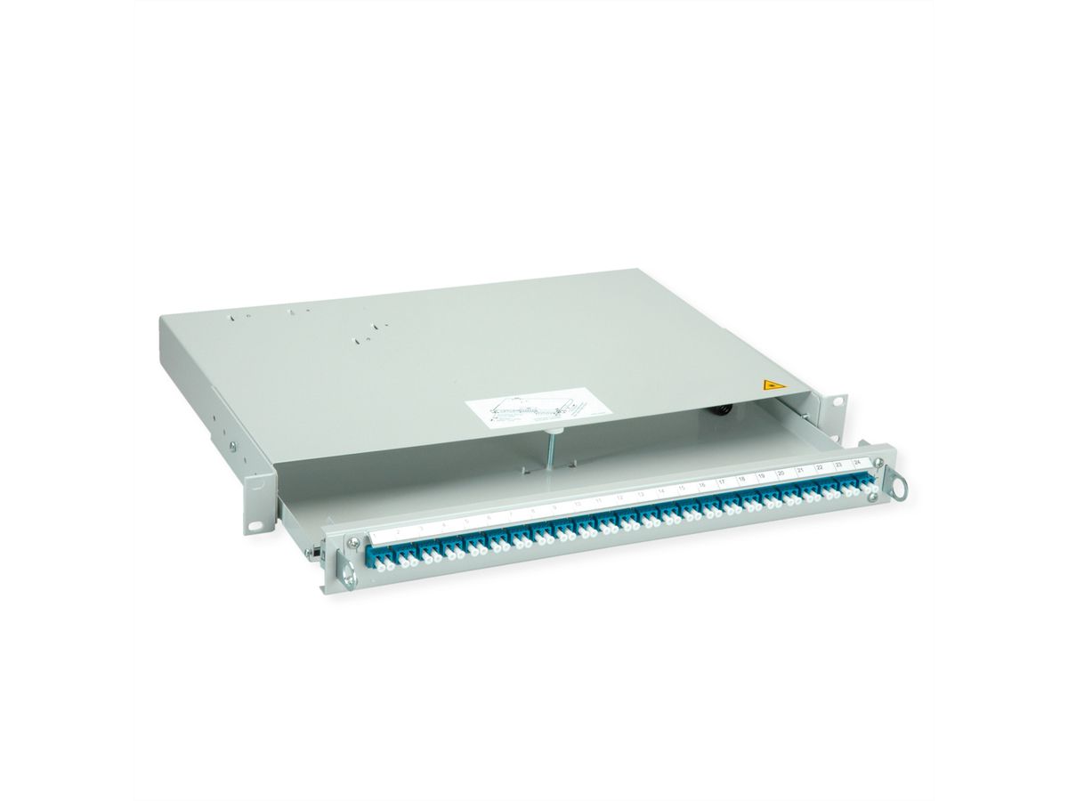 TELEGÄRTNER PROFI V LWL-Panel mit Kupplungen, 24x LC Duplex, blau, OS2