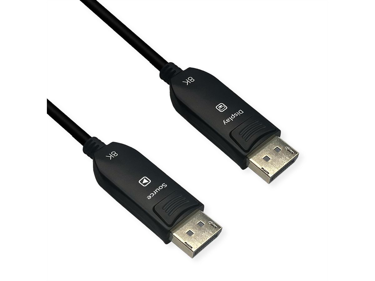 ROLINE DisplayPort v2.1 Kabel (AOC), 10K@60Hz, 54Gbit/s, UHBR13.5, ST/ST, 20 m