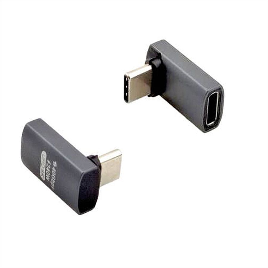 ROLINE USB4 Gen 3x2 Adapter Typ C ST/BU, Aluminium, 90°, breit, silberfarben