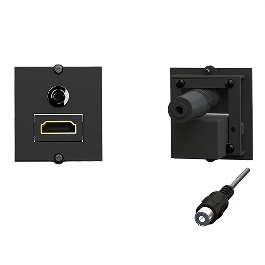 BACHMANN Rahmen 1xHDMI 90°+1xMiniklinke