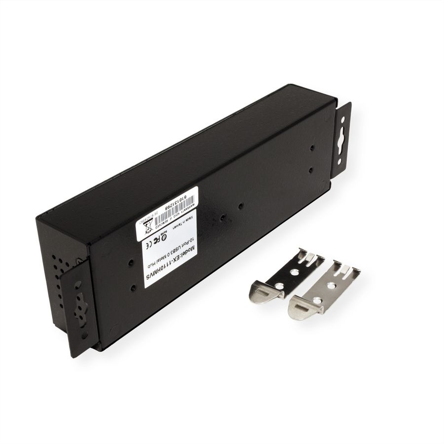 EXSYS EX-1110HMVS 10 Port USB 3.2 Gen1 HUB 15KV ESD Surge Protection Metallgehäuse