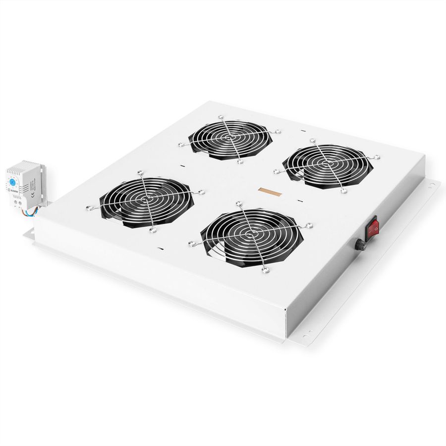 ROLINE 19-Zoll Dachlüftereinheit 4 Lüfter, Thermostat , grau
