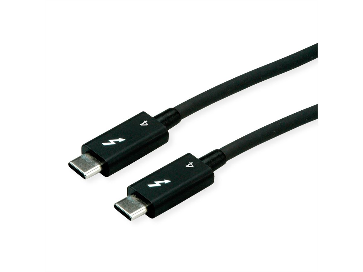 ROLINE Thunderbolt™ 4 Kabel, C-C, ST/ST, 40Gbit/s, 100W, aktiv, schwarz, 1,5 m