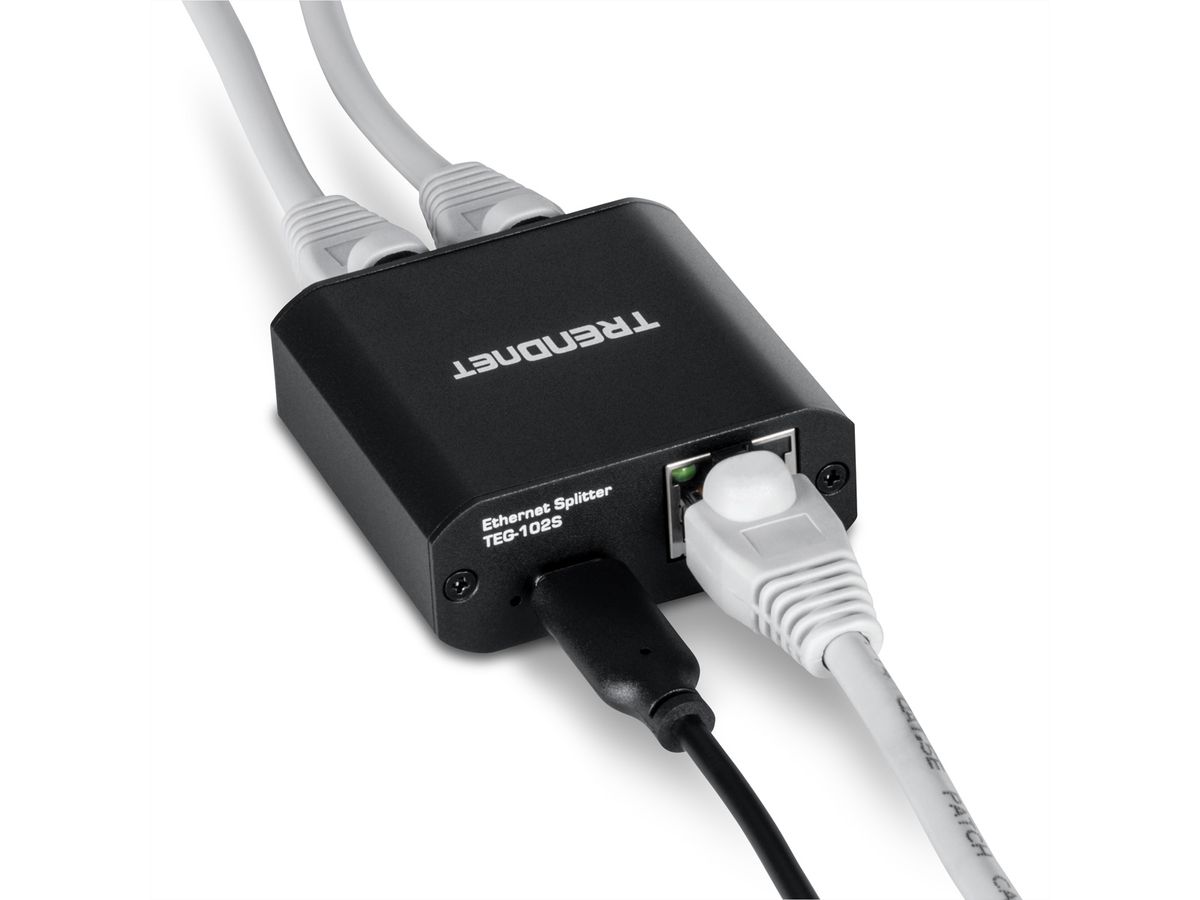 TRENDnet TEG-102S 2-Port-Gigabit-Splitter, mit USB-C-Stromversorgung