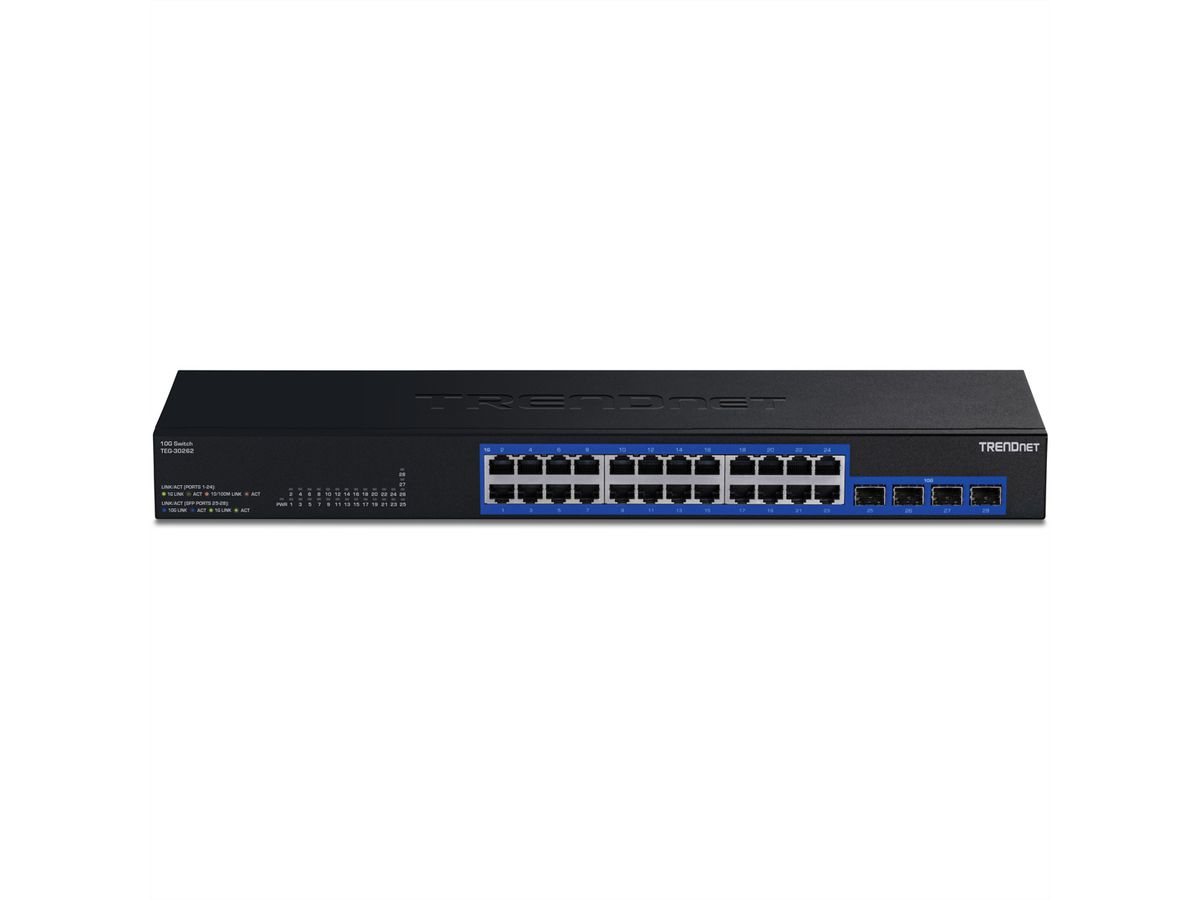 TRENDnet TEG-30262 28-Port Switch, Gigabit 4x10G SFP+ Slots