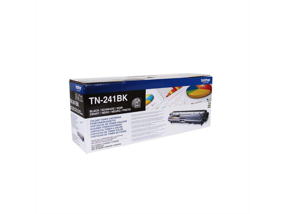 TN241BK, BROTHER Tonercartridge, schwarz ca. 2.500 Seiten, für HL-3140/50/70 / DCP9020 / MFC9140CDN/9330CDW/9340CDW