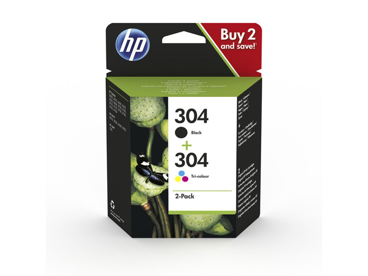 3JB05AE, Nr. 304/304, Combopack (schwarz, farbig) für HP-DeskJet 3720 / 3730/ 3752