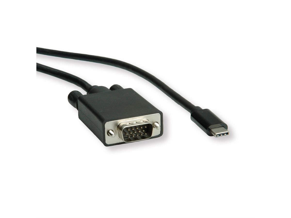 ROLINE USB Typ C - VGA Adapterkabel, ST/ST, 1 m