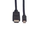 ROLINE Mini DisplayPort Kabel, Mini DP-HDTV, ST/ST, schwarz, 1,5 m