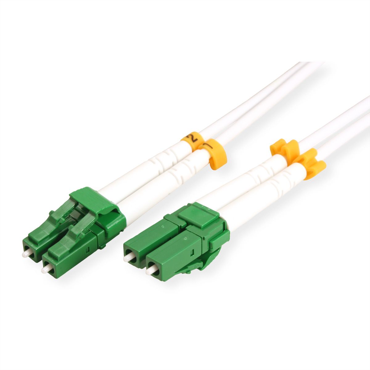 ROLINE LWL-Kabel Duplex, 9/125µm OS2, LC-APC/LC-APC, stahlarmiert, LSOH, weiß, 3 m