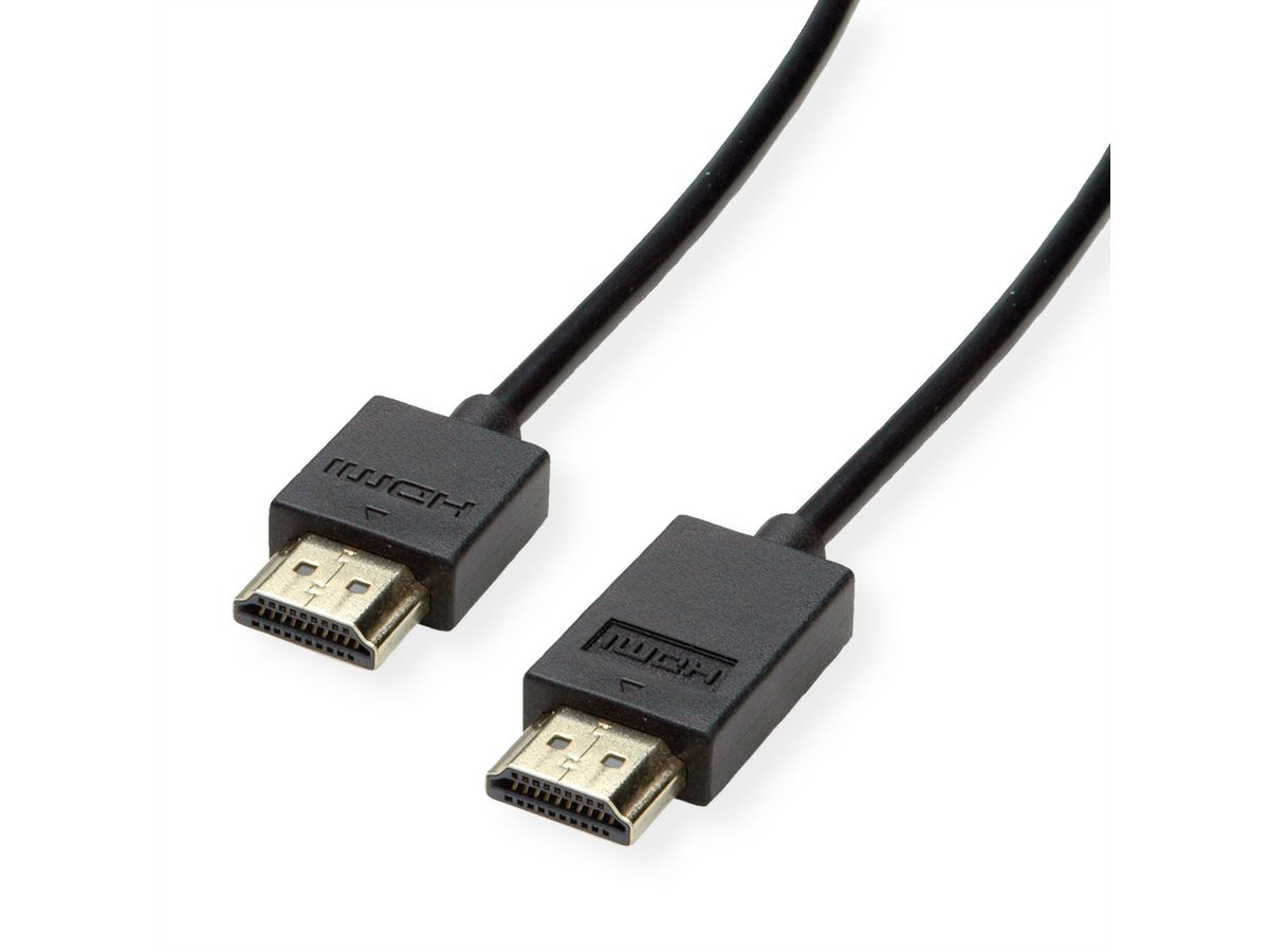 ROLINE 4K HDMI Ultra HD Kabel mit Ethernet, aktiv, ST/ST, schwarz, 3 m