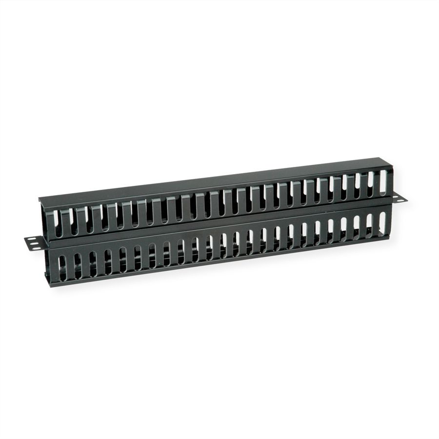 VALUE 19-Zoll-Frontplatte 1 HE, beidseitig mit Kabelkanal, schwarz