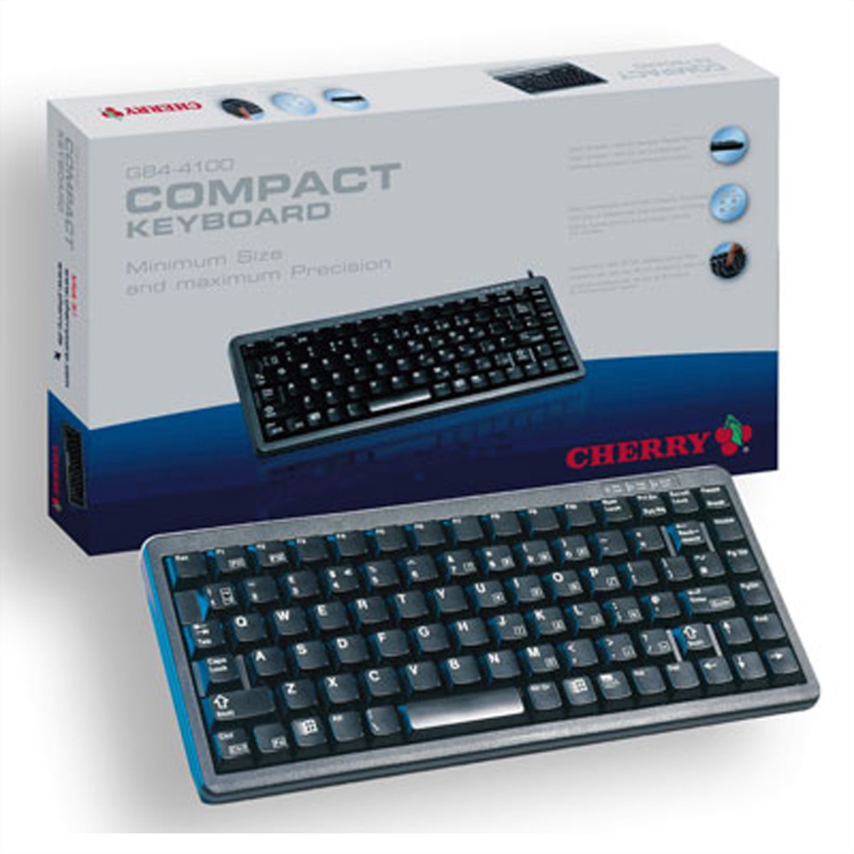 Cherry Kompakt-Tastatur G84-4100 schwarz USB+PS/2, G84-4100LCMDE-2