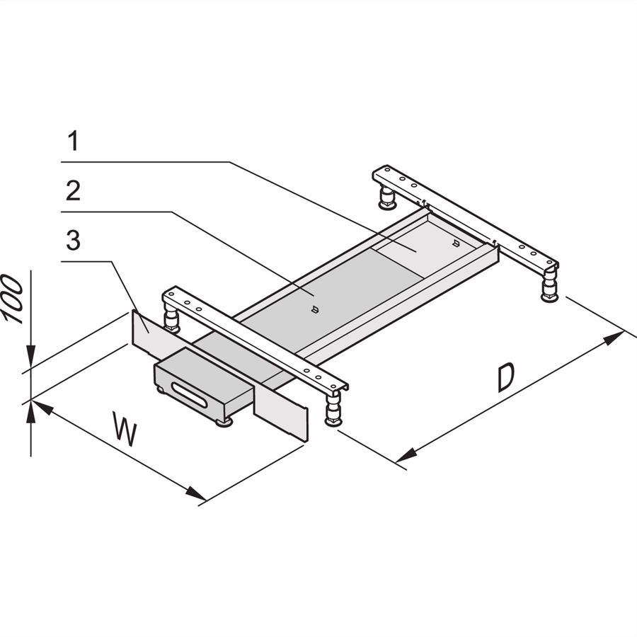 SCHROFF Kippschutz ausziehbar - KIPPSCHUTZ 800B 1200T RAL7021